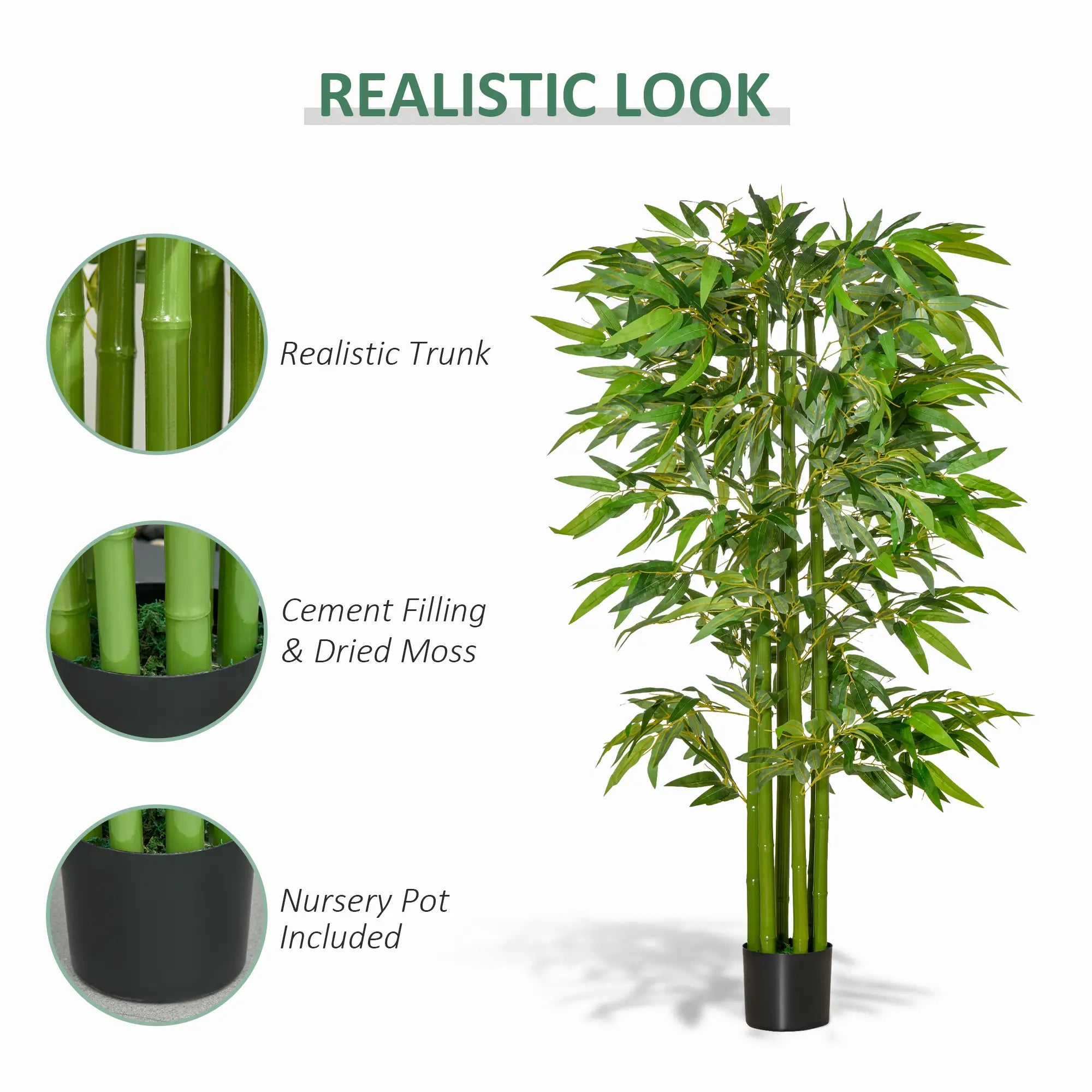 5.3ft Artificial Bamboo Tree with Pot, Indoor Decor for Home, Office Artificial Trees at Gallery Canada
