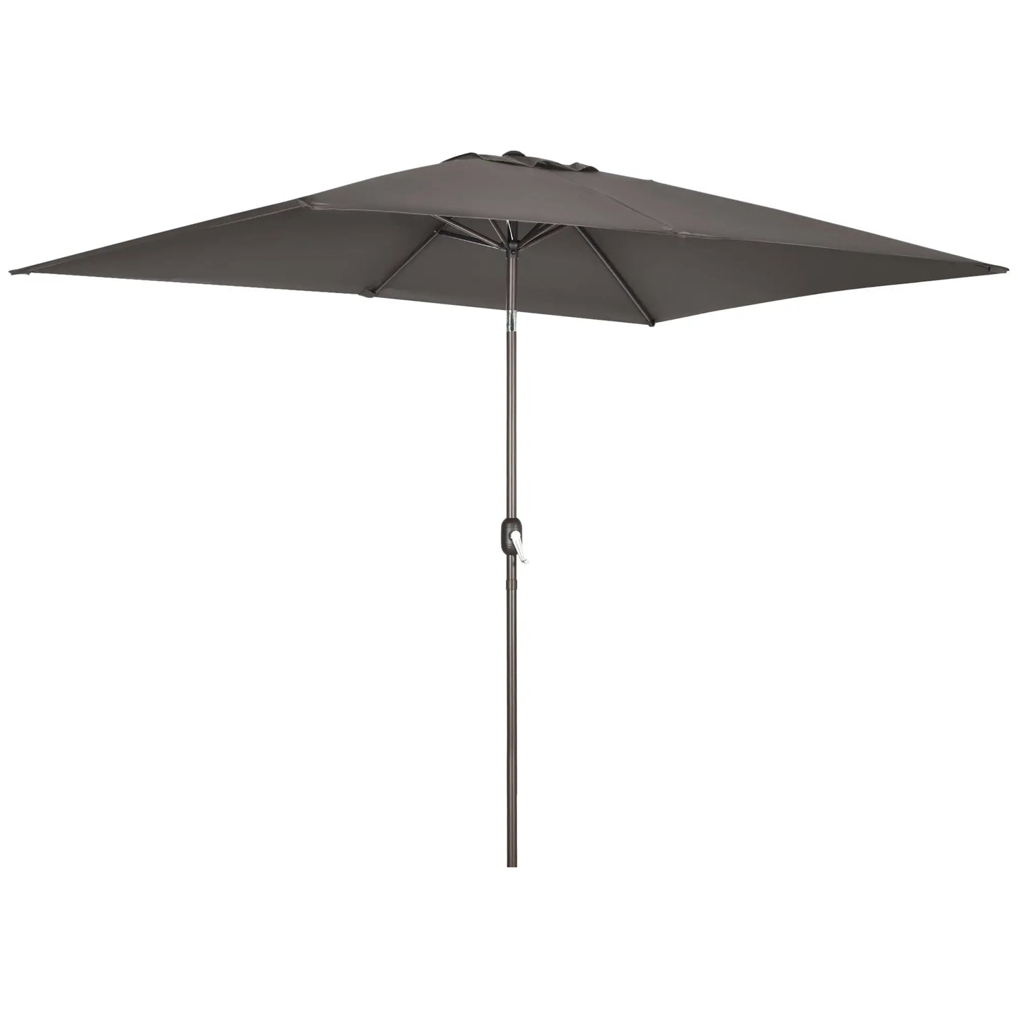 6.5x10ft Rectangle Patio Umbrella, Dark Grey Sun Umbrellas Dark Grey, Dark brown at Gallery Canada