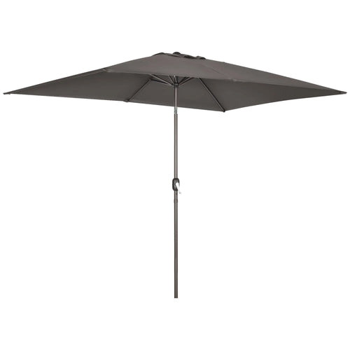 6.5x10ft Rectangle Patio Umbrella, Dark Grey