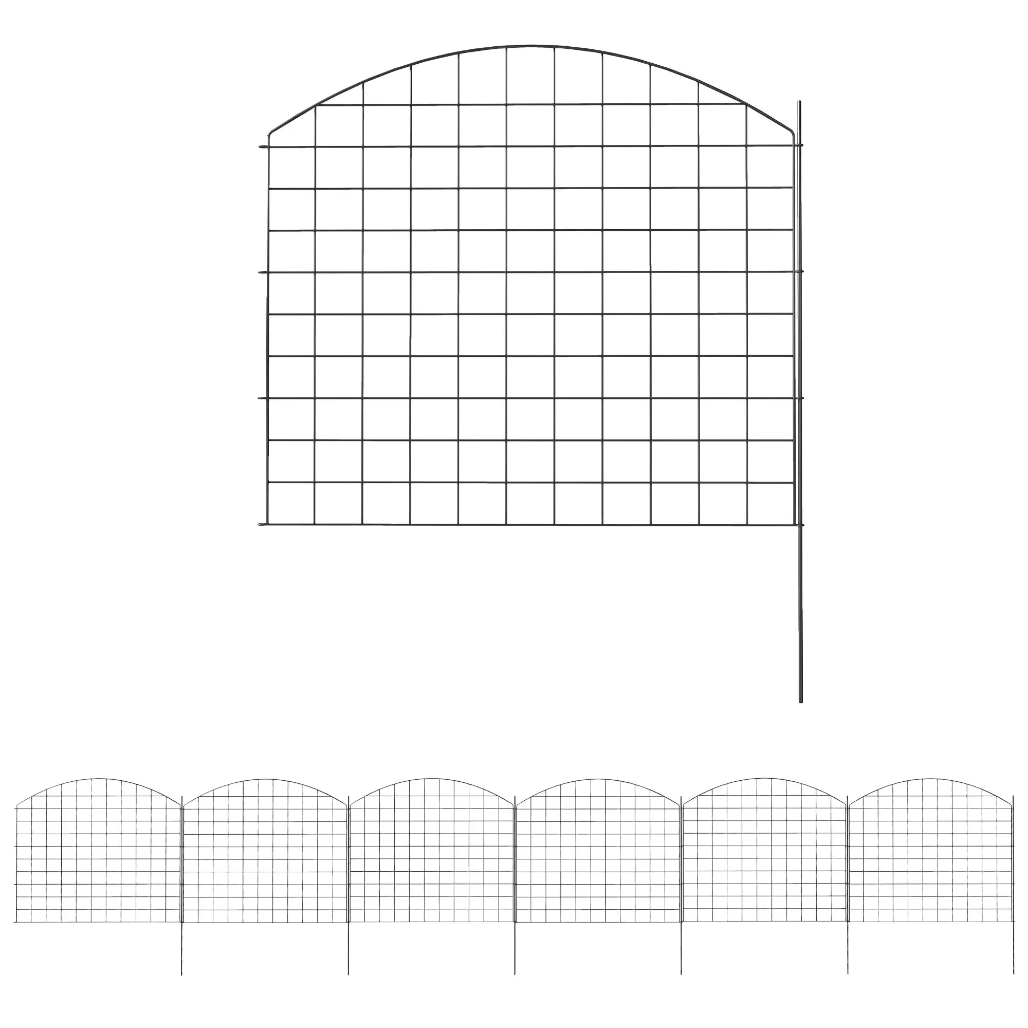Metal Garden Fence Set Of 6, 181.1
