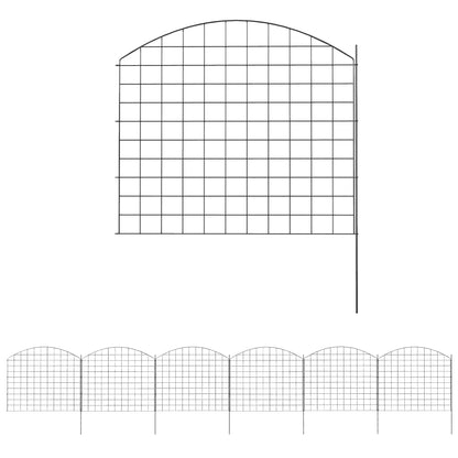 Metal Garden Fence Set Of 6, 181.1" X 38.2", Black Garden Fences at Gallery Canada