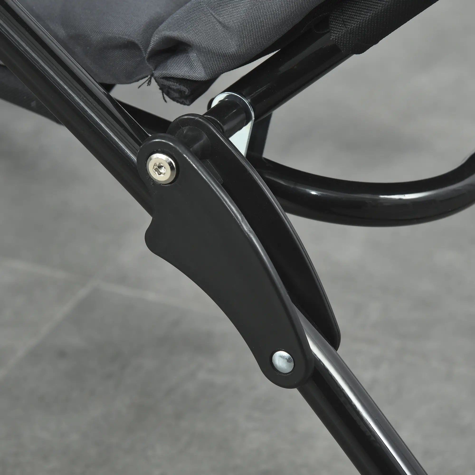 Foldable Lounge Chair, Reclining Patio Sun Lounger, 6-Position Adjustable, Grey Lounger Chairs at Gallery Canada