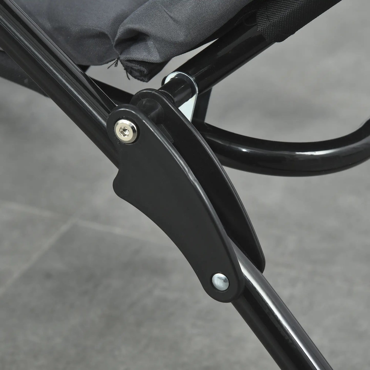 Foldable Lounge Chair, Reclining Patio Sun Lounger, 6-Position Adjustable, Grey Lounger Chairs at Gallery Canada