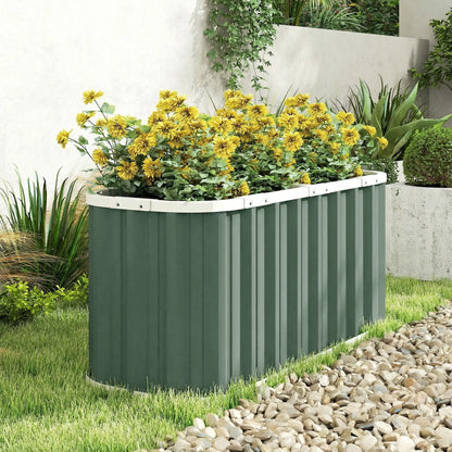 Galvanized Raised Garden Bed, Deep Rot Planter Box, 5' x 2' x 2', Light Green Galvanized Planter Boxes at Gallery Canada
