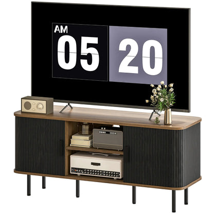 TV Stand for 55 Inches, Storage Shelves, Cabinets, Black TV Stands Black, Brown Wood Effect at Gallery Canada