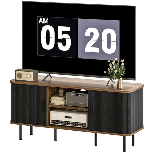 TV Stand for 55 Inches, Storage Shelves, Cabinets, Black TV Stands Black, Brown Wood Effect at Gallery Canada