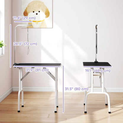 Foldable Pet Grooming Table, Adjustable Arm, Non-Slip Surface, Black Dog Grooming Tables at Gallery Canada