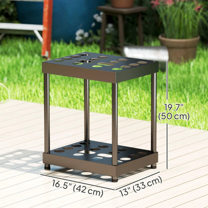 Heavy-Duty Metal Garden Tool Storage Rack, 16 Tool Organizer Garden Accessories at Gallery Canada