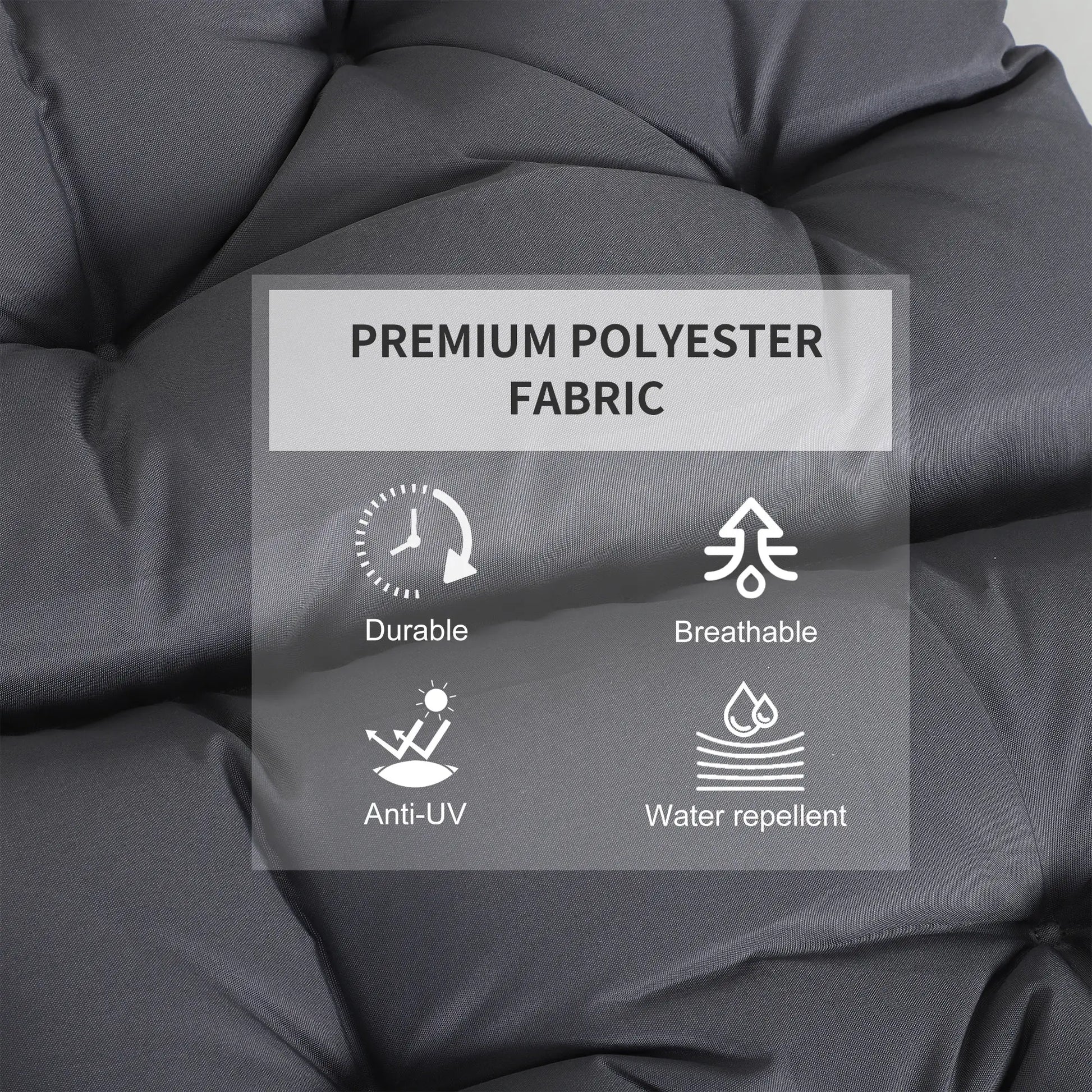 Patio Chair Cushions, Set of 2, 39" x 20" x 3", Dark Grey Patio Chair Cushions at Gallery Canada