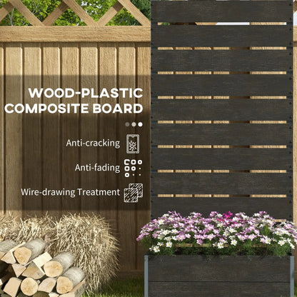 Raised Garden Bed With Trellis, Elevated Planter Box, 28" x 15" x 59", Black Wooden Planter Boxes at Gallery Canada