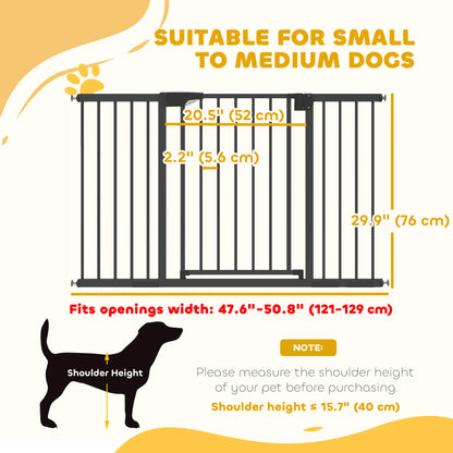 Baby Gate, Pet Safety Gate, 30"-51" Wide, Auto-Close, Black