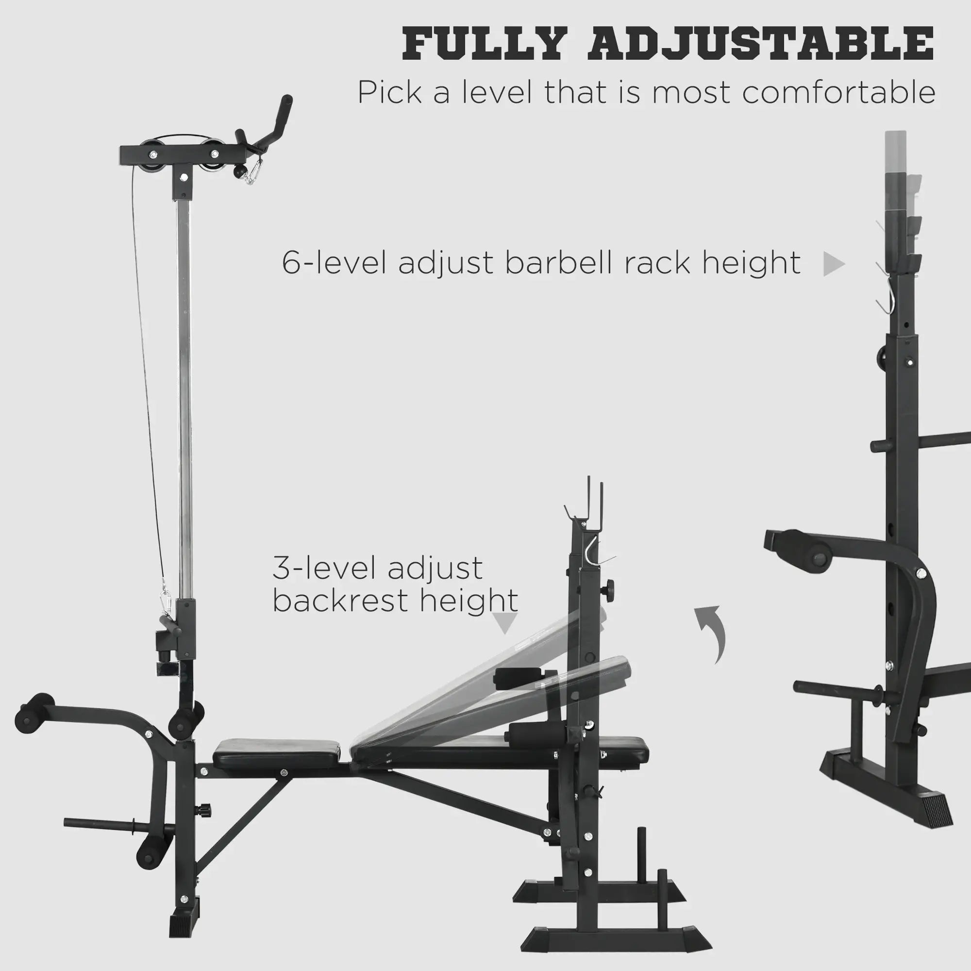 Adjustable Weight Bench with Pulley System for Home Gym Full Body Workout Weight Benches at Gallery Canada