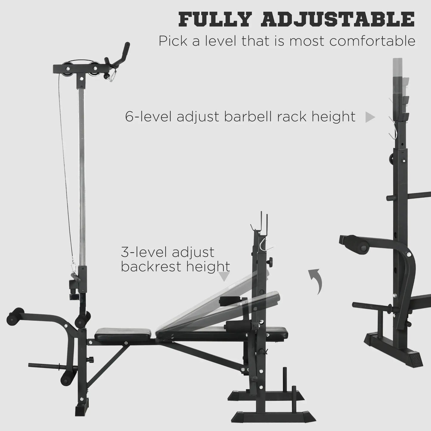 Adjustable Weight Bench with Pulley System for Home Gym Full Body Workout Weight Benches at Gallery Canada