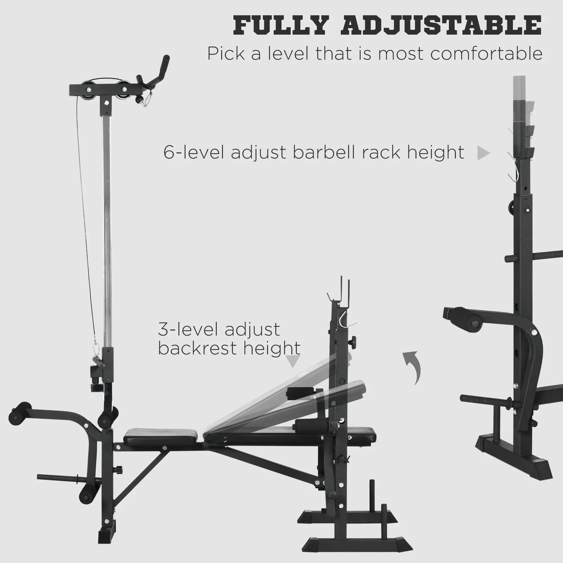 Adjustable Weight Bench with Pulley System for Home Gym Full Body Workout Weight Benches at Gallery Canada