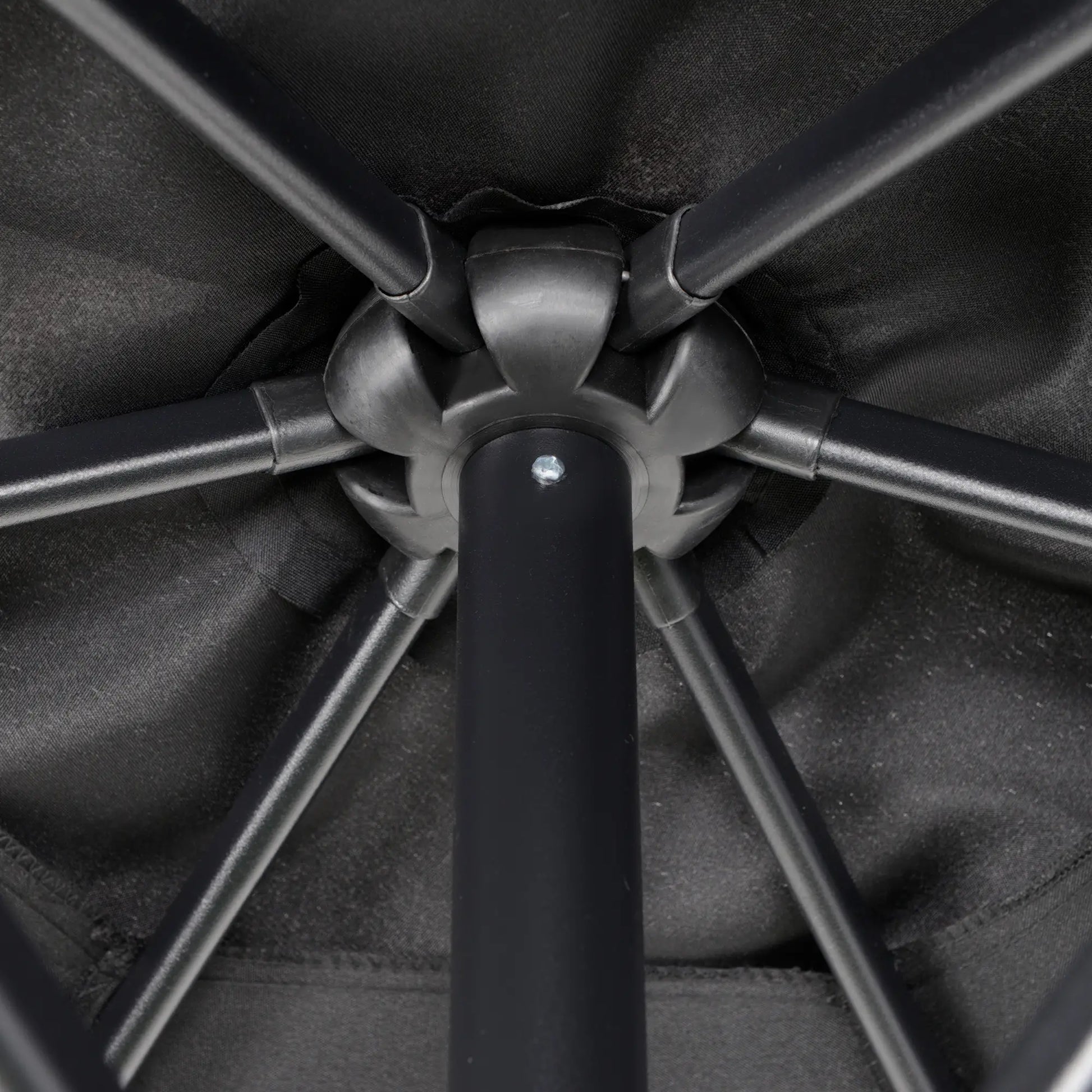 6.6FT Outdoor Patio Umbrella, 6 Solid Ribs, Black Patio Umbrellas at Gallery Canada