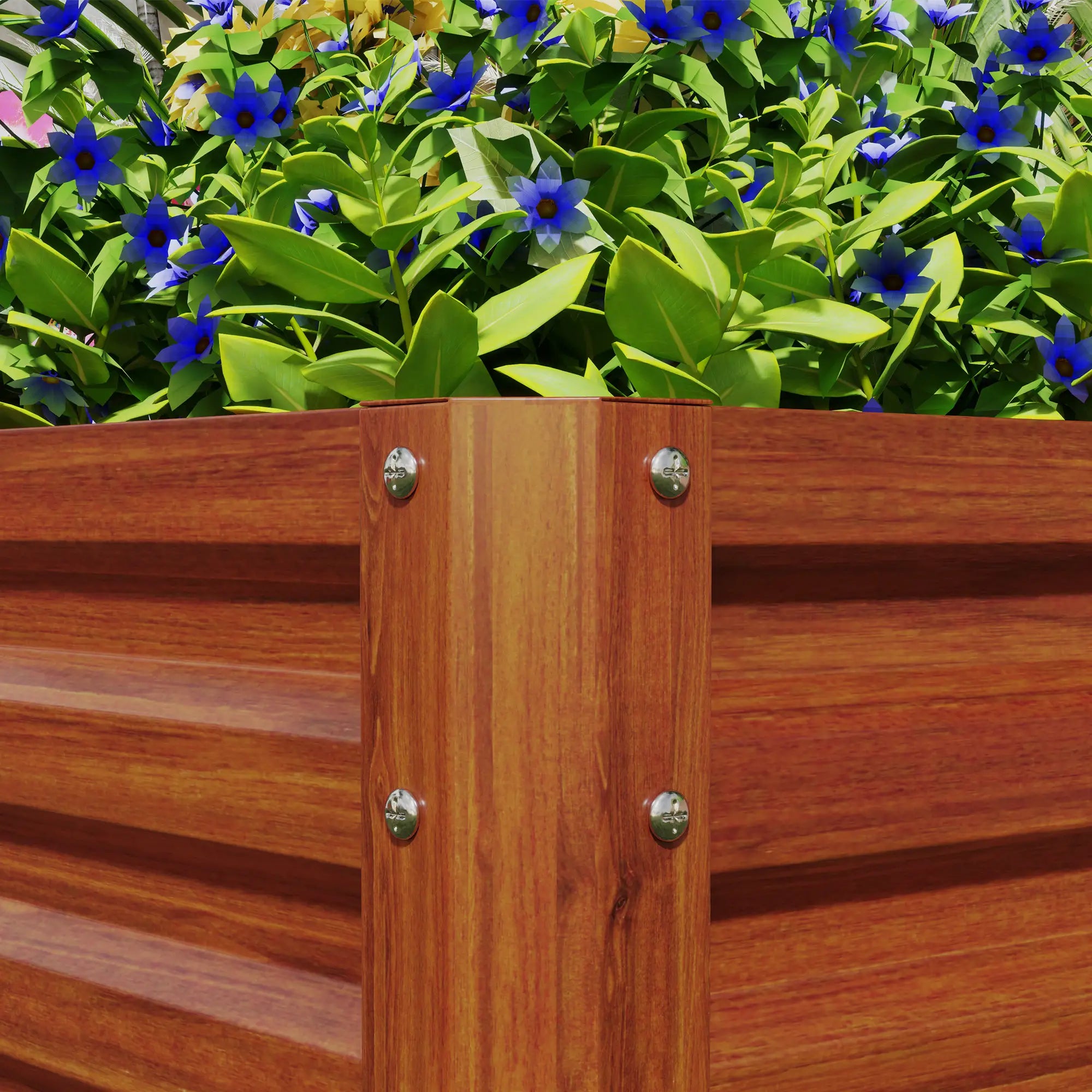 2' x 2' x 1' Raised Garden Bed, Dark Brown Galvanized Planter Boxes at Gallery Canada