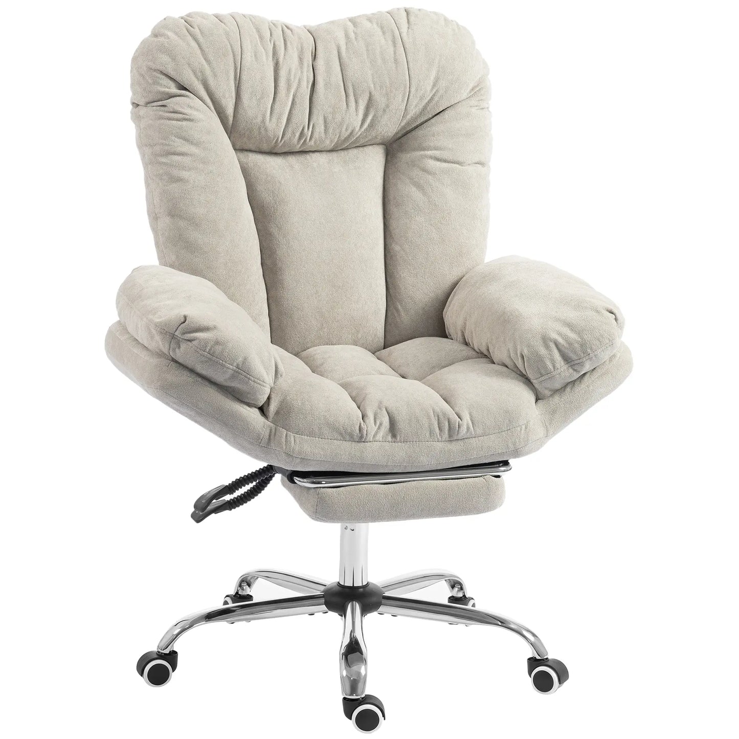 Criss Cross Chair with Wheels, Waterfall Armrests, Light Grey