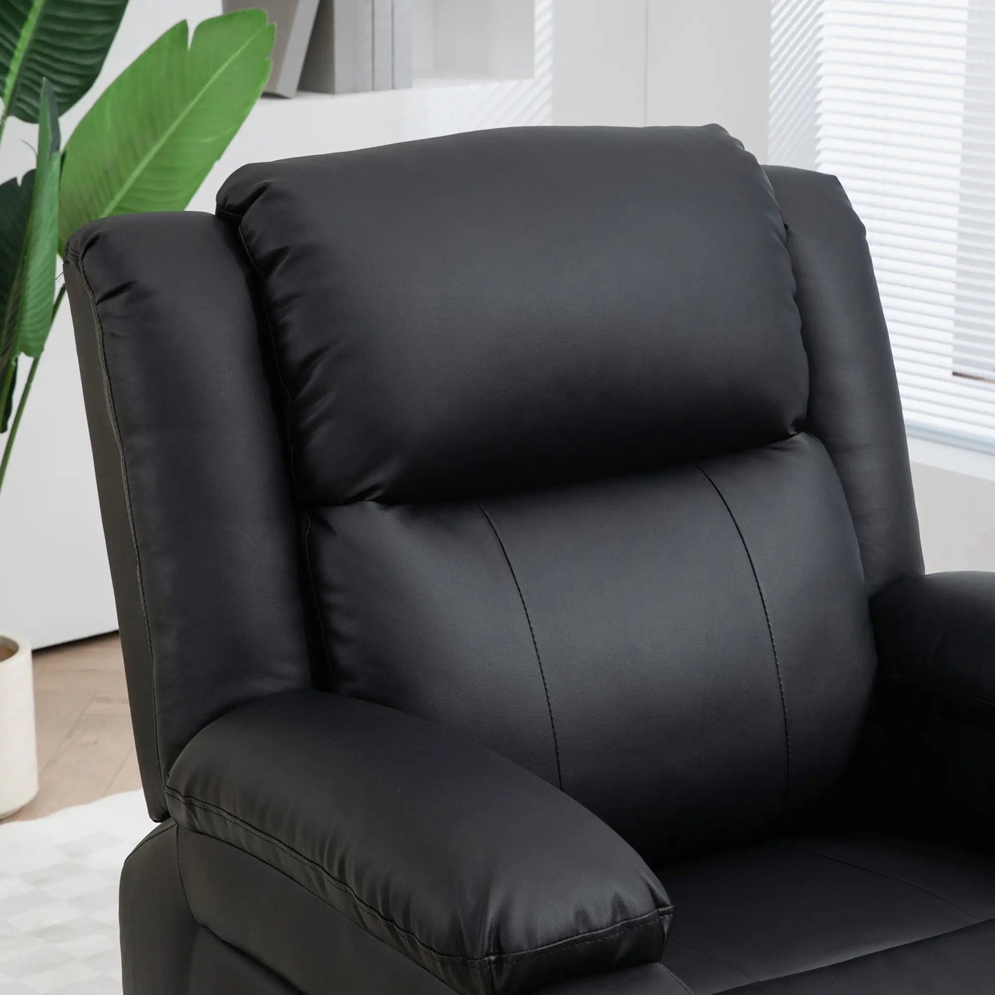 PU Leather Electric Recliner Chair, Remote, Side Pockets, Black Sofas & Reclining Chairs at Gallery Canada