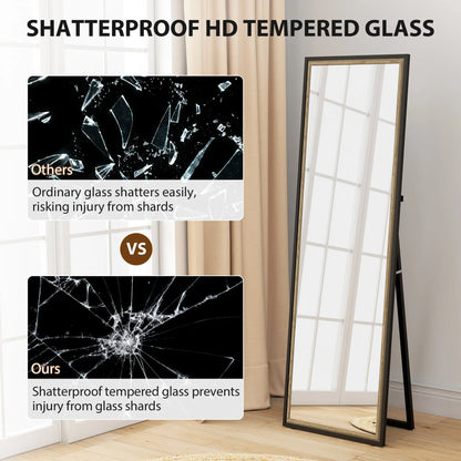 Full Length Mirror, 64" x 21", Dual-Tone Frame, Black Full Length Mirrors at Gallery Canada