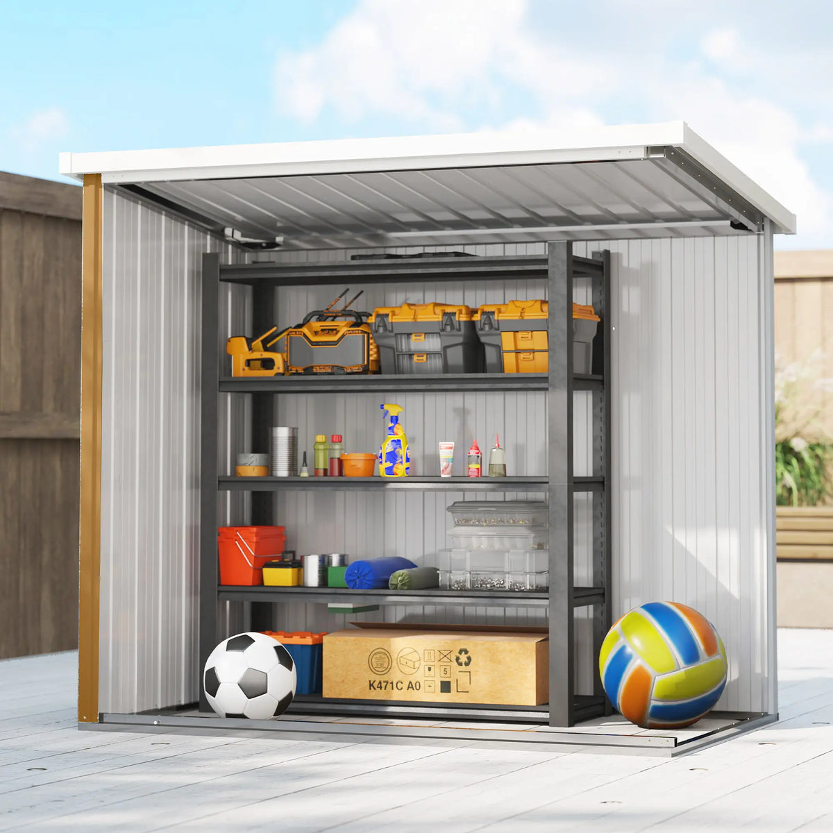 5' x 3' Metal Garden Storage Shed With Double Doors Sheds at Gallery Canada