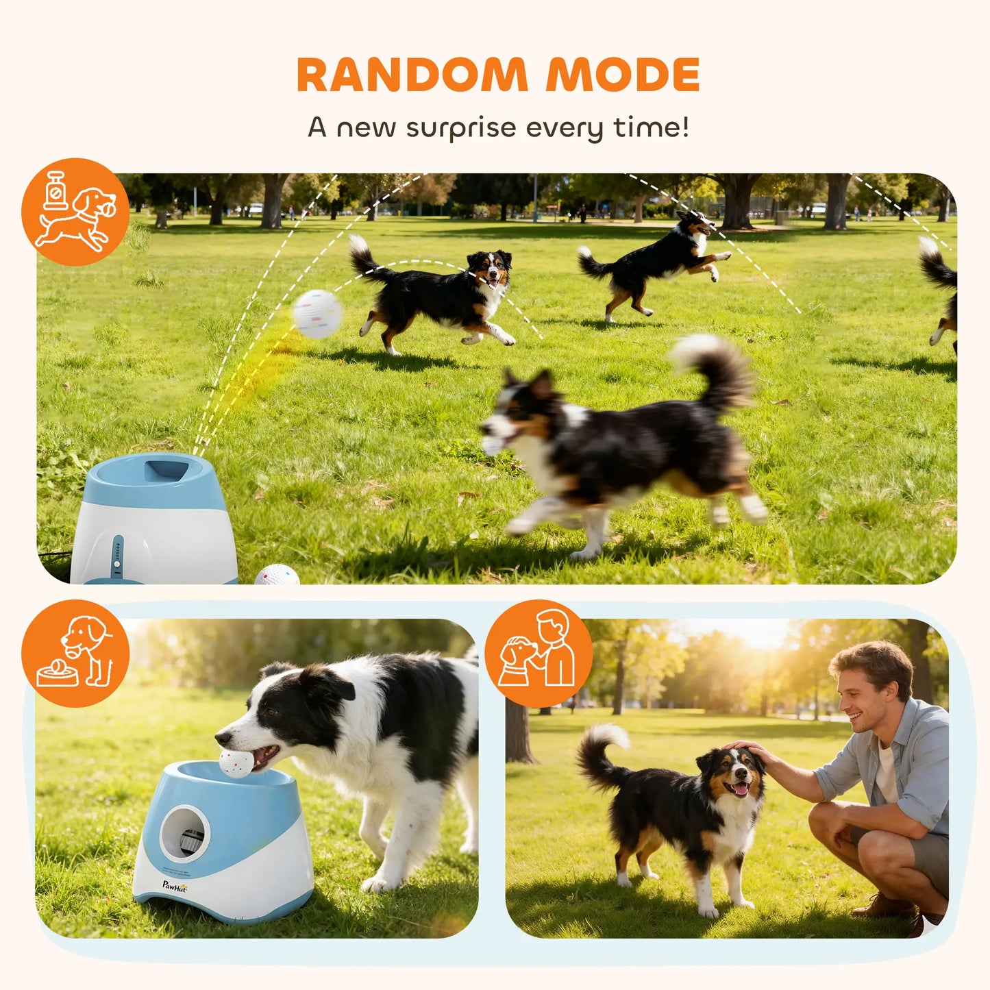 Automatic Dog Ball Launcher With 5 ETPU Balls, Blue