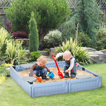 Kids Outdoor Sandbox with Canopy, Fabric Liner, Light Blue Sandboxes & Accessories at Gallery Canada