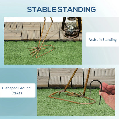 Set of 2 Garden Sculptures, Heron Statues, 29" & 27.5", Blue Garden Decor at Gallery Canada