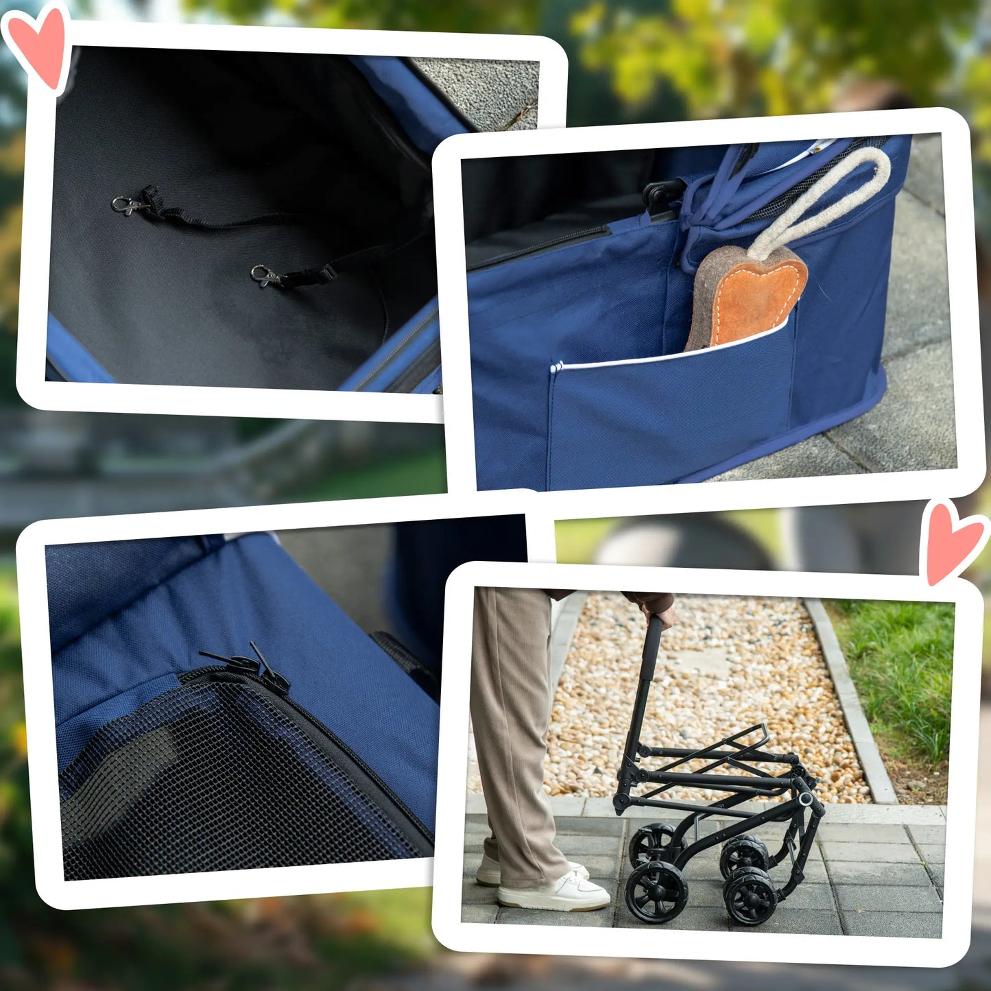 Double Pet Stroller, Removable Carrier, Foldable Travel Bag, Car Seat, Blue Dog Bike Trailers & Strollers at Gallery Canada