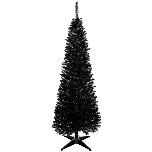 5FT Artificial Pencil Christmas Tree, Realistic Branches, Stable Stand, Black Pencil Christmas Trees Black at Gallery Canada