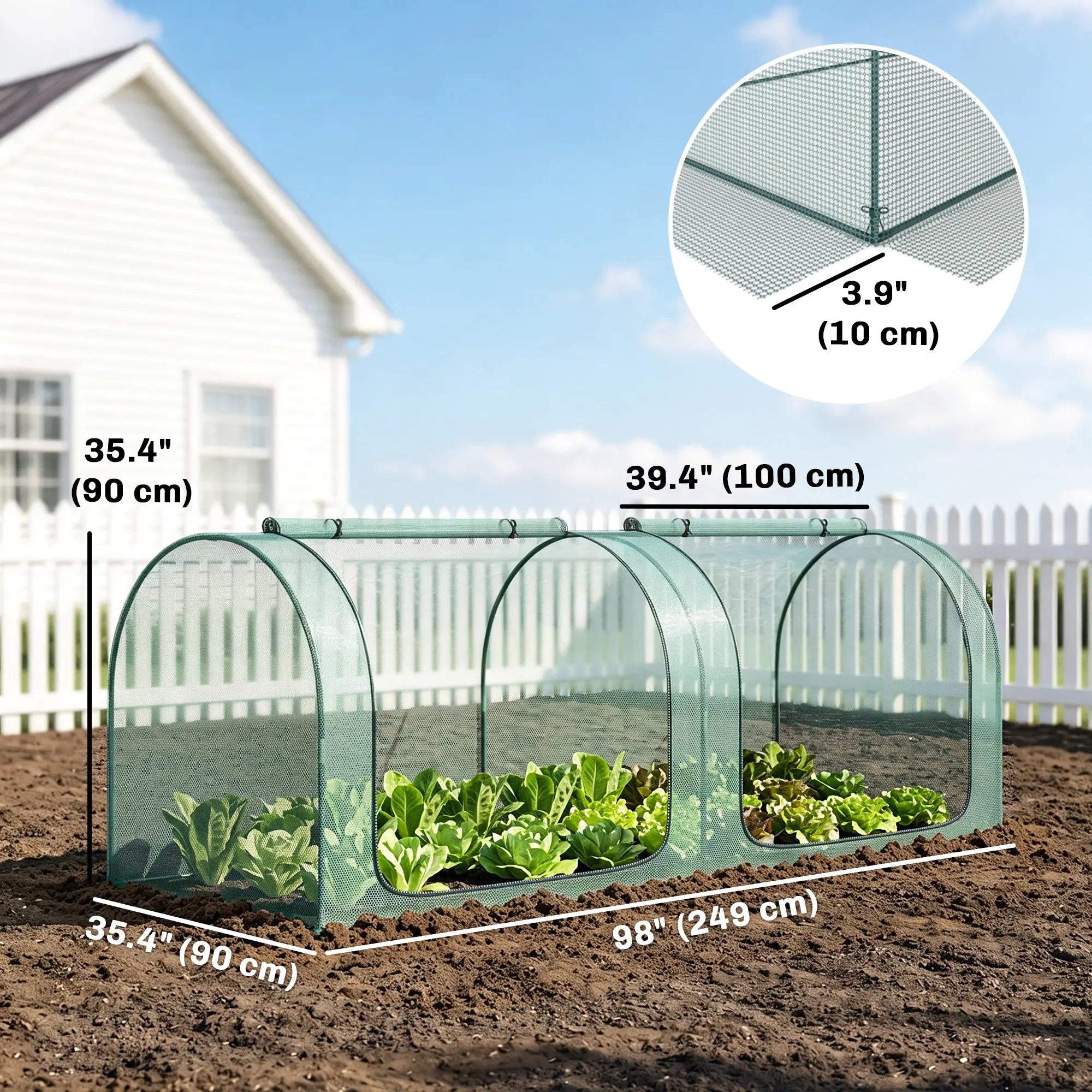 8' x 3' Crop Cage, Garden Plant Protector, Dark Green Walk In Greenhouses at Gallery Canada
