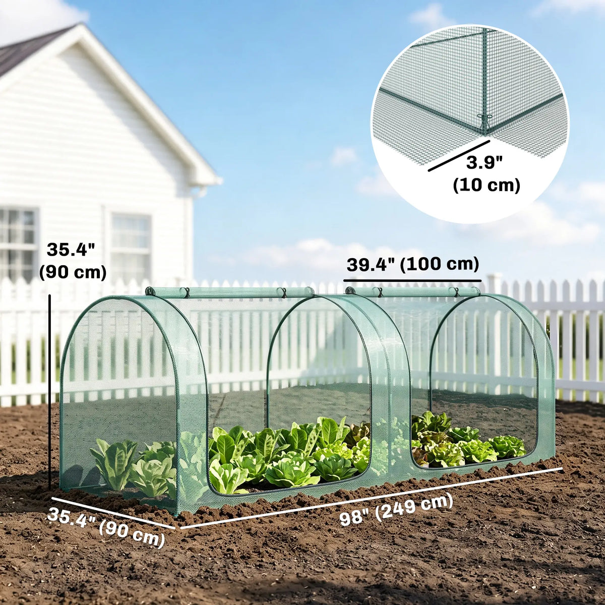8' x 3' Crop Cage, Garden Plant Protector, Dark Green Walk In Greenhouses at Gallery Canada