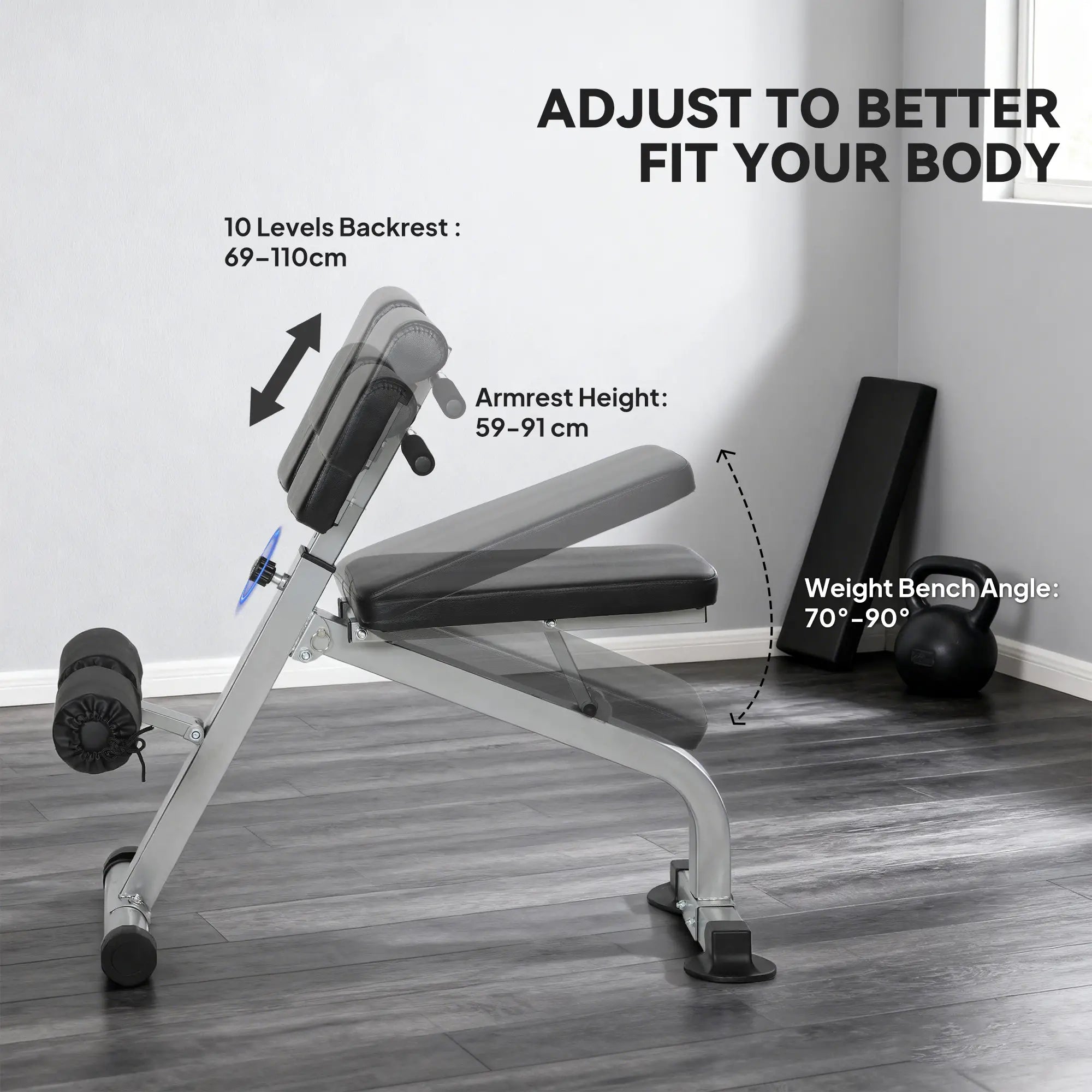 Hyperextension Bench, Height Adjustable, 38