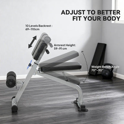 Hyperextension Bench, Height Adjustable, 38" x 26.8" x 27.2-43.3", Silver Tone Strength Training Equipment at Gallery Canada
