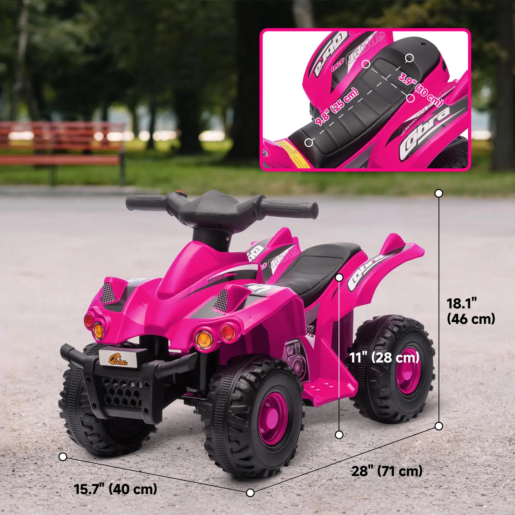 6V Kids ATV Quad with Music, Forward, for 2-6 Years, Pink Electric Toy Cars at Gallery Canada