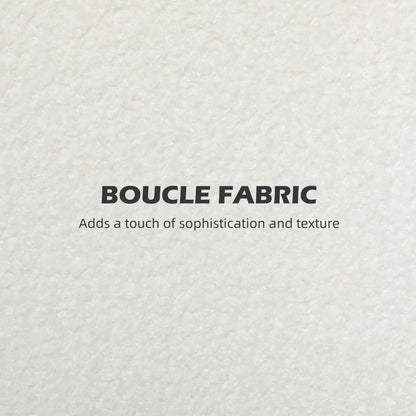 Boucle Fabric 2 Seater Sofa, Small Loveseat, Thick Padding, Wood Legs, Cream White 2-Seater Sofas at Gallery Canada