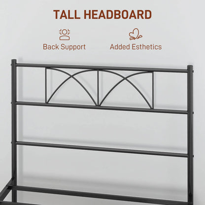 Metal Twin Bed Frame with Headboard, Steel Slat Support, Underbed Storage Bed Frames at Gallery Canada