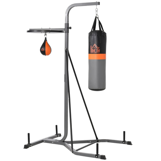 Punching Bag Stand, Speed Ball Holder, 45.25"L x 61.75"W x 87"H, 220lb Load Punching Bag Hangers Black at Gallery Canada