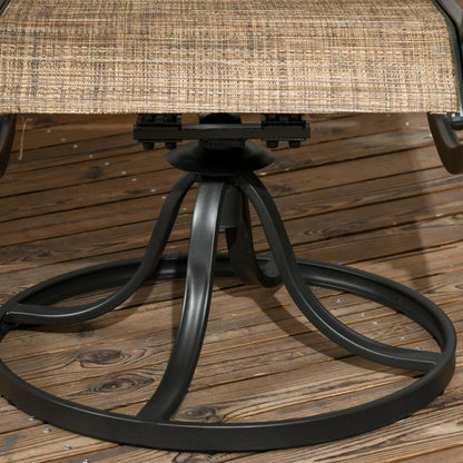 2-Piece Swivel Patio Dining Chairs, 360° Rocking, Brown Patio Chairs at Gallery Canada