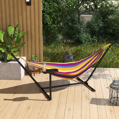 10' Hammock Stand With Side Tray, Steel Frame, Black Hammock Stands at Gallery Canada