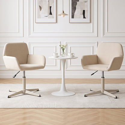 Chaise de coiffeuse avec dossier, pivotante à 360°, hauteur réglable, beige
