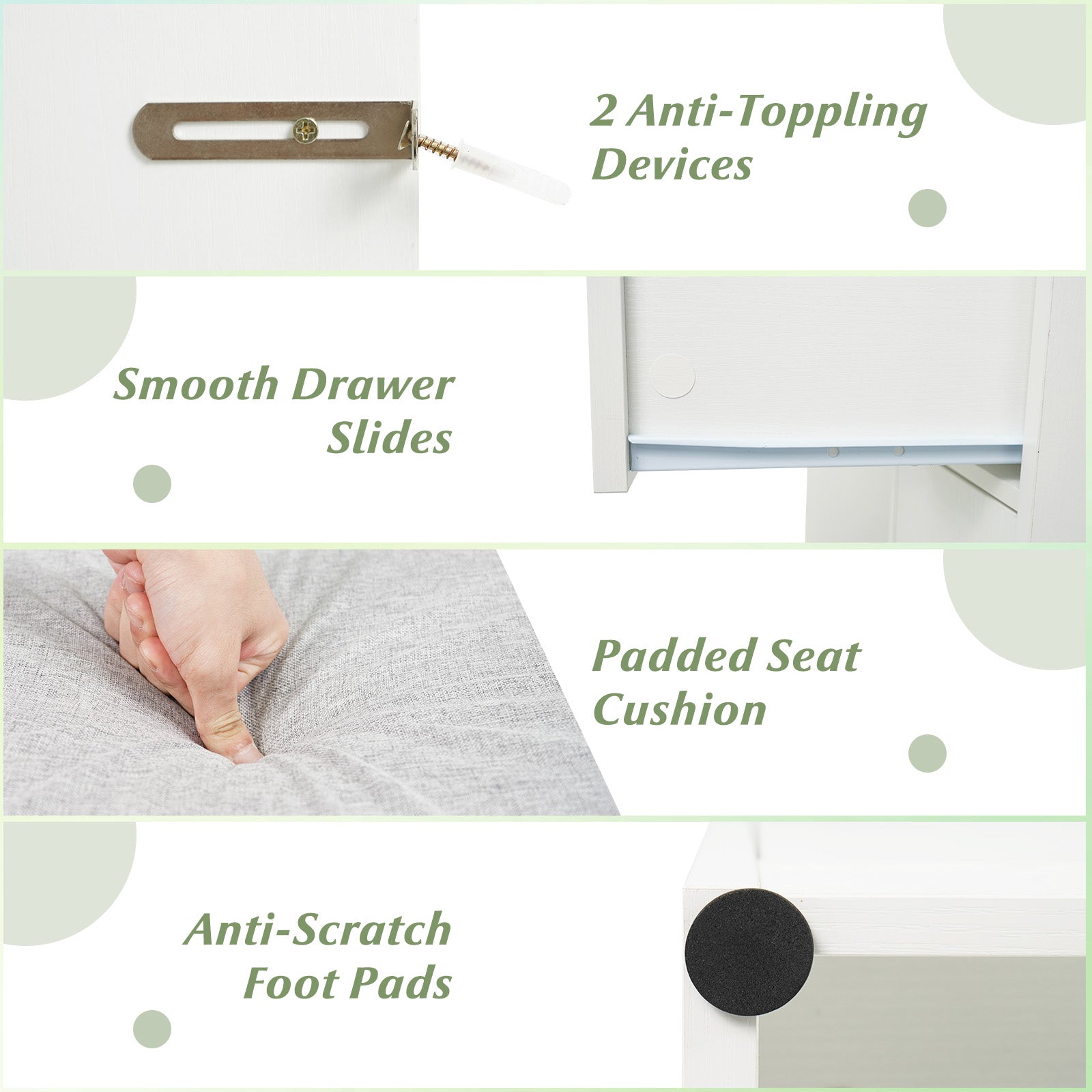 Vanity Desk Makeup Table with Stool 3-Color Lights and Charging Station, White Makeup Vanities at Gallery Canada