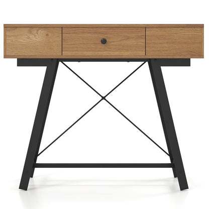 Vanity Desk with Flip Top Mirror Makeup Dressing Table, Rustic Brown Makeup Vanities at Gallery Canada