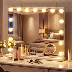 Vanity Mirror with Lights with 10X Magnification for Vanity Desk, White Wall Mirrors White at Gallery Canada