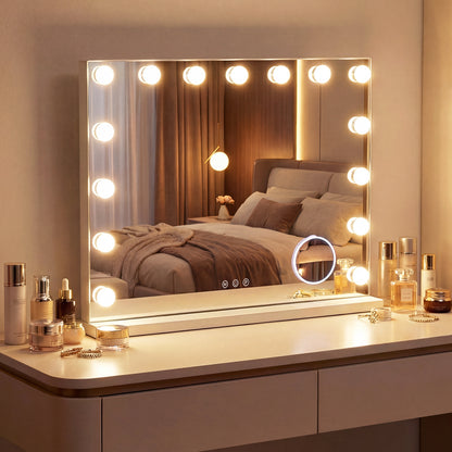 Vanity Mirror with Lights with 10X Magnification for Vanity Desk, White Wall Mirrors at Gallery Canada