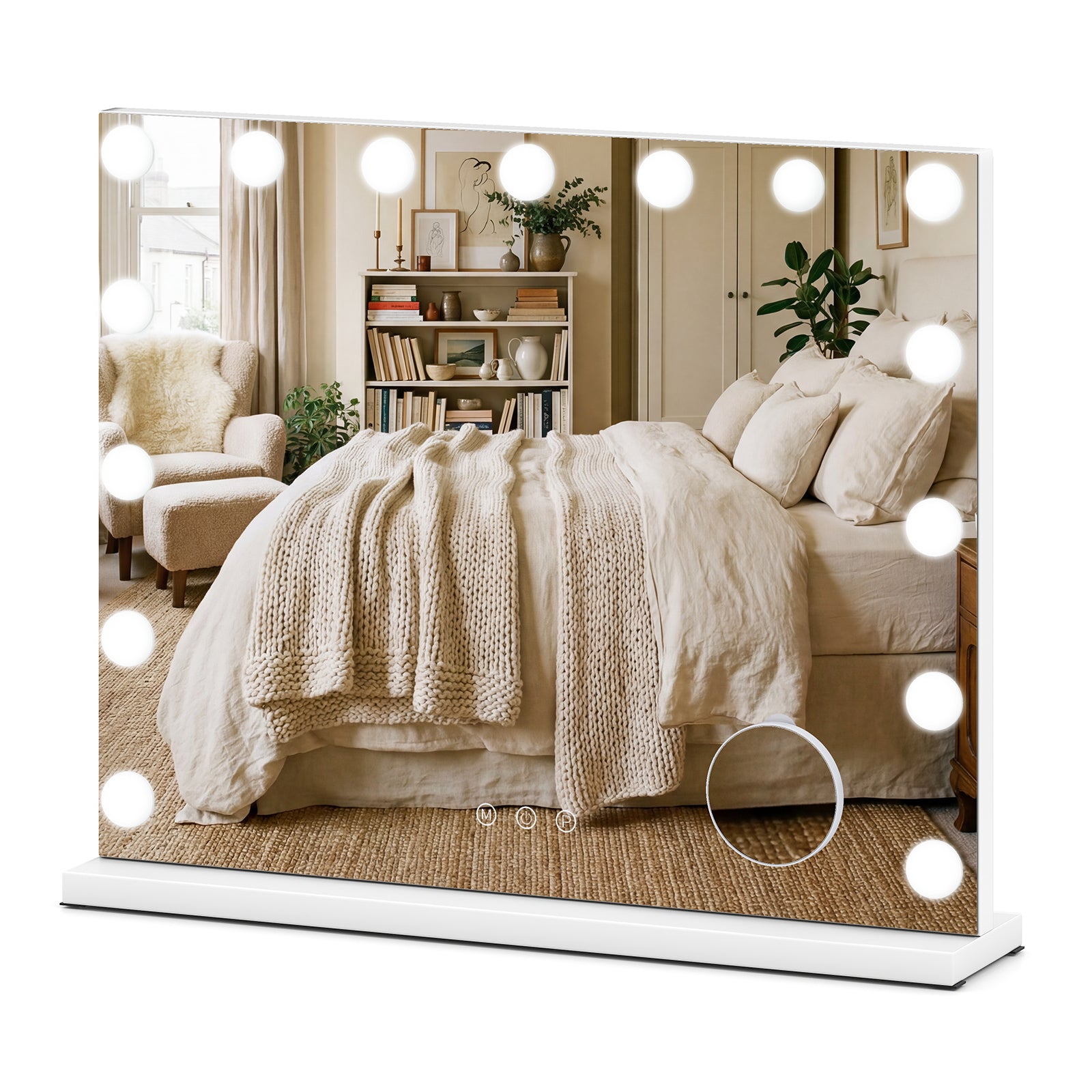 Vanity Mirror with Lights with 10X Magnification for Vanity Desk, White Wall Mirrors White at Gallery Canada