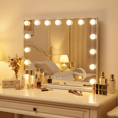Vanity Mirror with Lights with 10X Magnification for Vanity Desk, White Wall Mirrors at Gallery Canada
