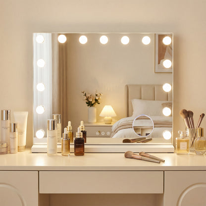Vanity Mirror with Lights with 10X Magnification for Vanity Desk, White Wall Mirrors at Gallery Canada