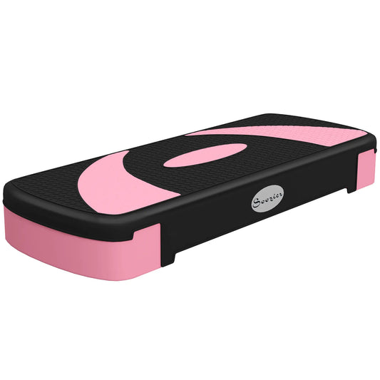 Adjustable Aerobic Stepper, Exercise Platform, 4"-6"-8", Pink Aerobic Equipment Pink, Black at Gallery Canada