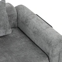 96.5" Folding Sofa Bed, Convertible 3 Seater Modular Couch, Grey