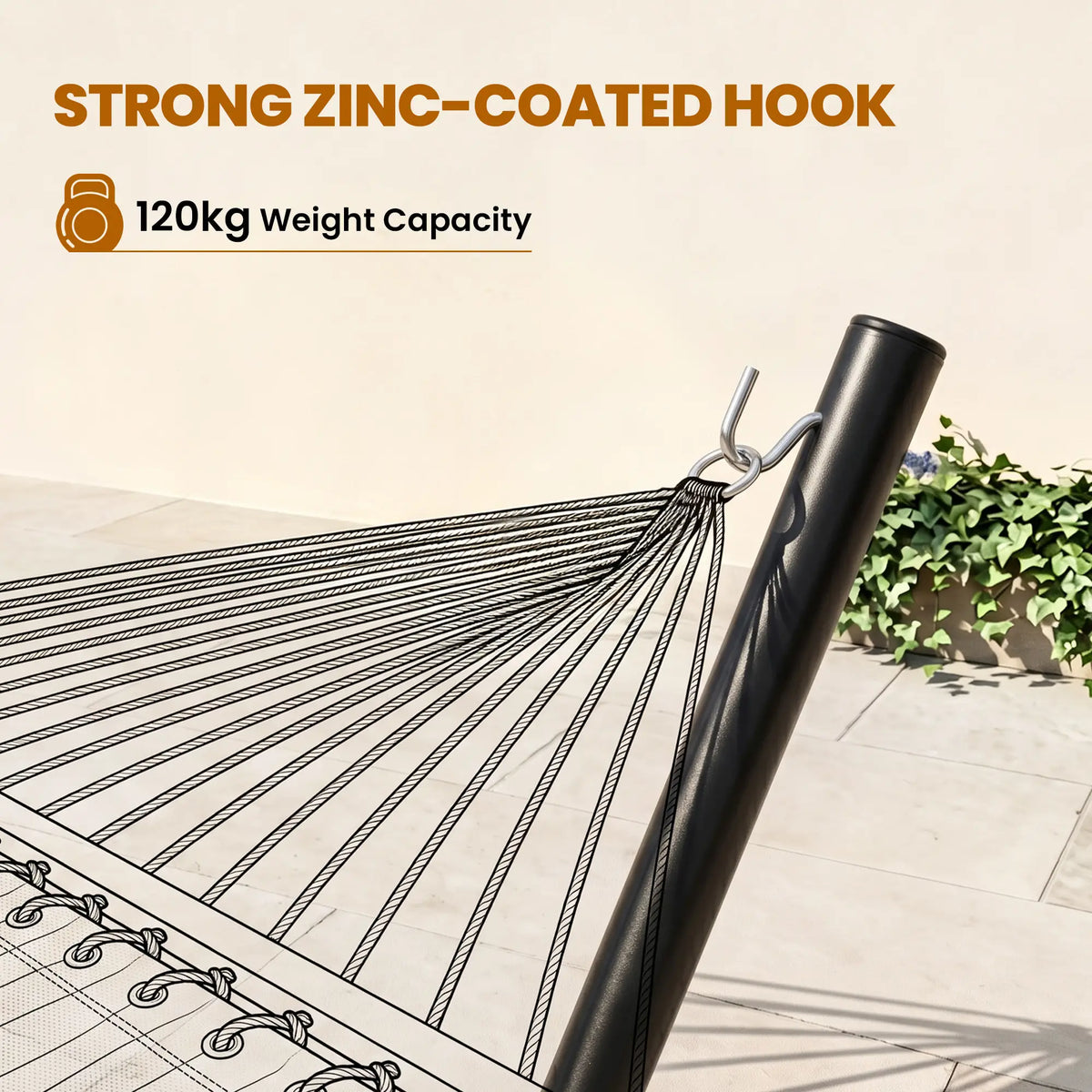 11.8'L Heavy Duty Hammock Stand, Fits 10.8'-11.8' Hammocks, Black Hammock Stands at Gallery Canada